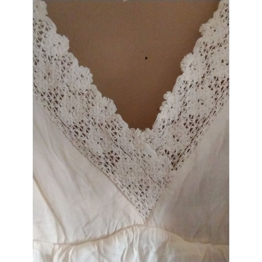 Free People Bohemian Cottagecore Cream Gentle Dreamer Dress Size Small - Picture 7 of 10
